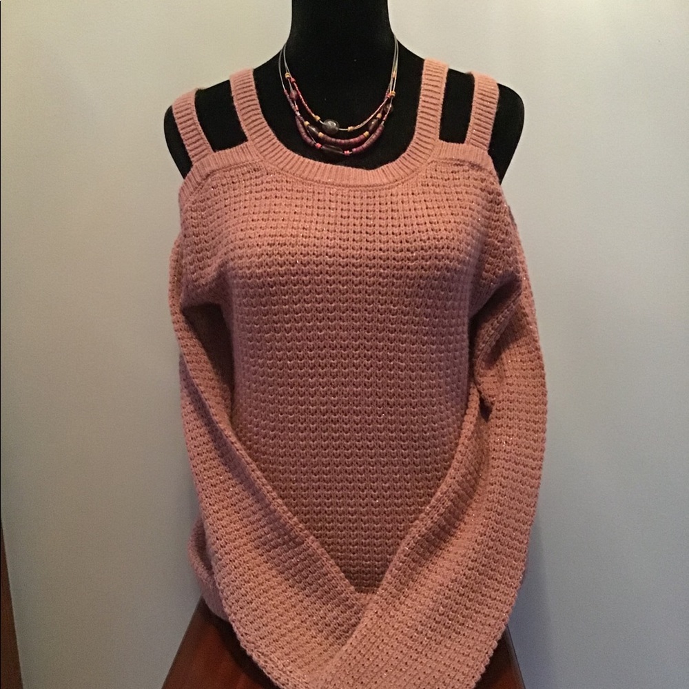 Aeropostale Cold Shoulder Sparkly Sweater